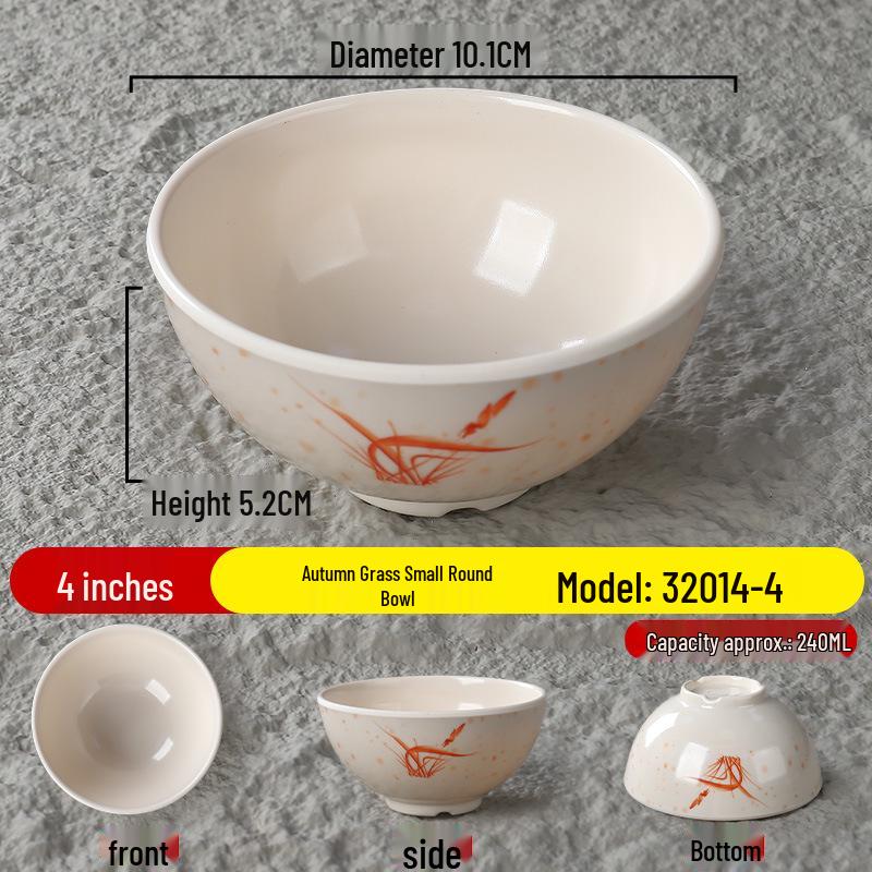 Melamine Autumn Grass Drop-Resistant Small Bowl for Restaurants and Fast Food