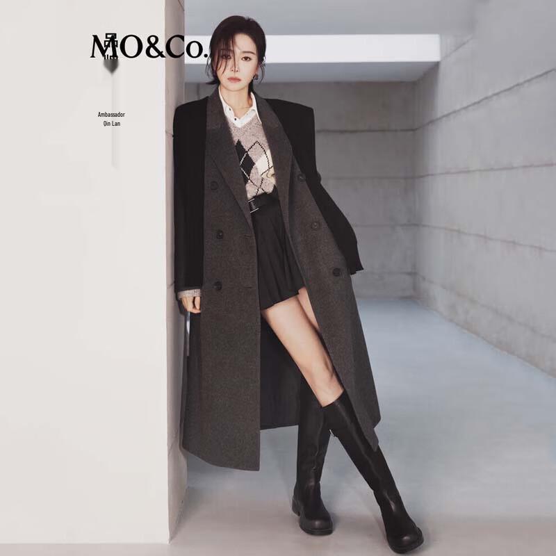 

MO&Co. Women s Wool Blend Coat with Knit Shawl L