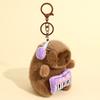 Cute Music Band Capybara Plush Keychain Toy Cartoon Capybara Soft Guinea Pig Fluffty Animal Doll for Backpack Birthday Valentine
