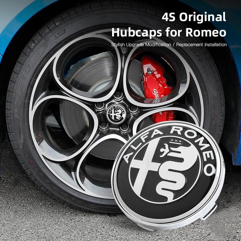 Hub Caps 4pcs 60mm Car Wheel Center Hub Caps Tire Rim Covers For Alfa Romeo 4C 159 Spider Giulia Giulietta 156 Tonale 8C Auto Ac CVP1