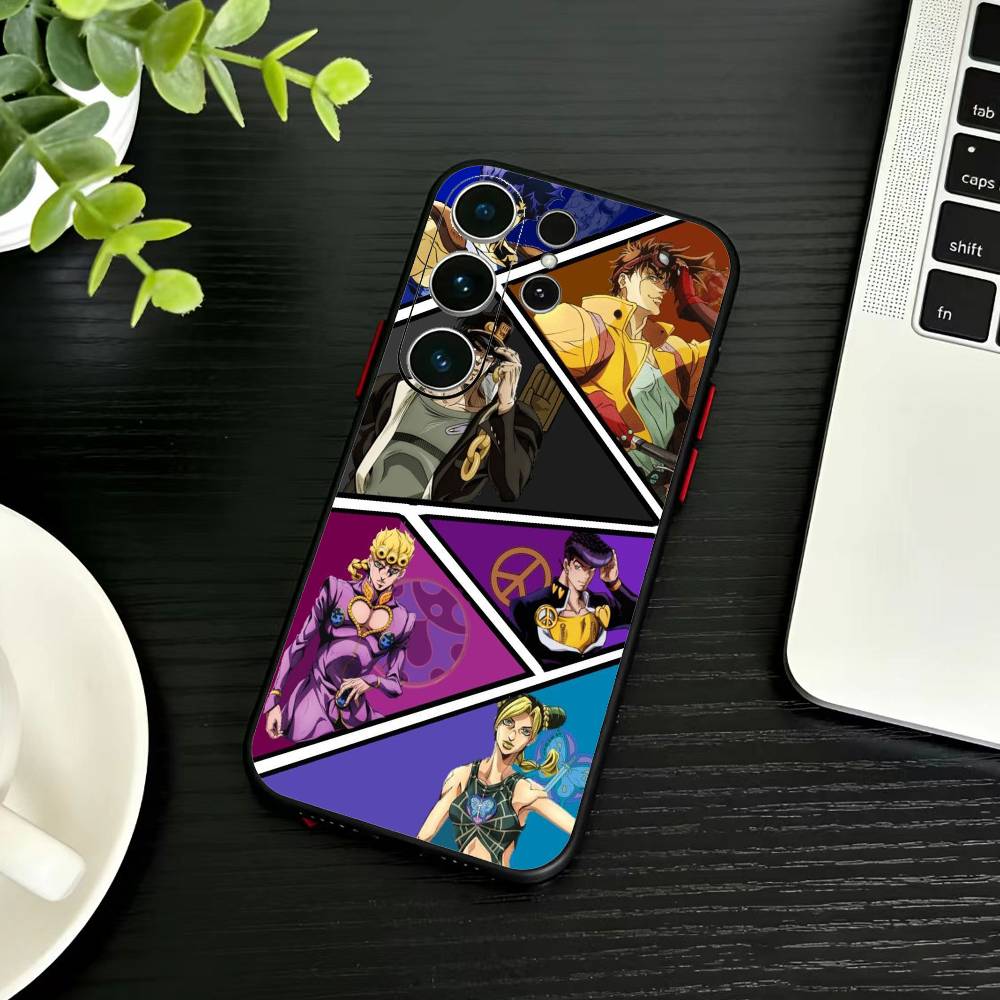 K-Anime Jojos Bizarres Adventures Phone Case For Samsung S26,S25,S24,S23,S22,S21,S20,Ultra,Plus,FE Black Soft Cover
