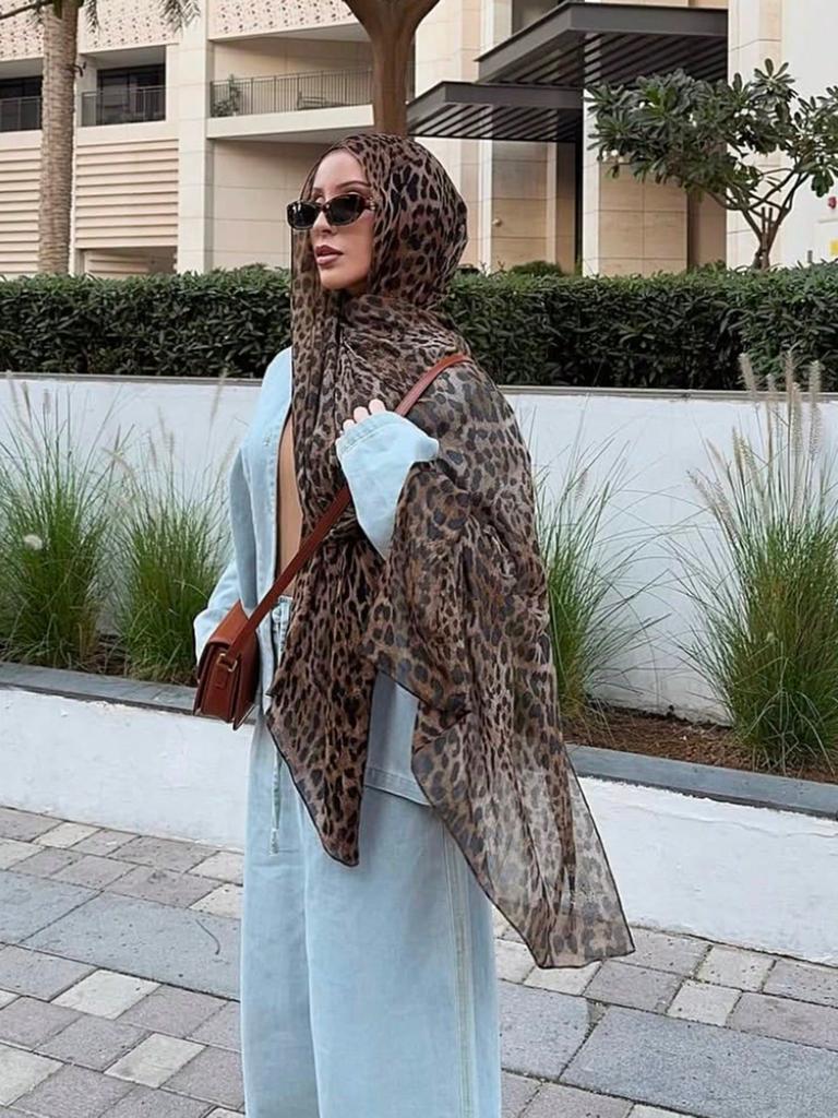Fashion Leopard Print Shawl Wrap Woman Muslim Hijab Soft Pashmina Thin Scarf Femme Headband Neckscarf  Stoles