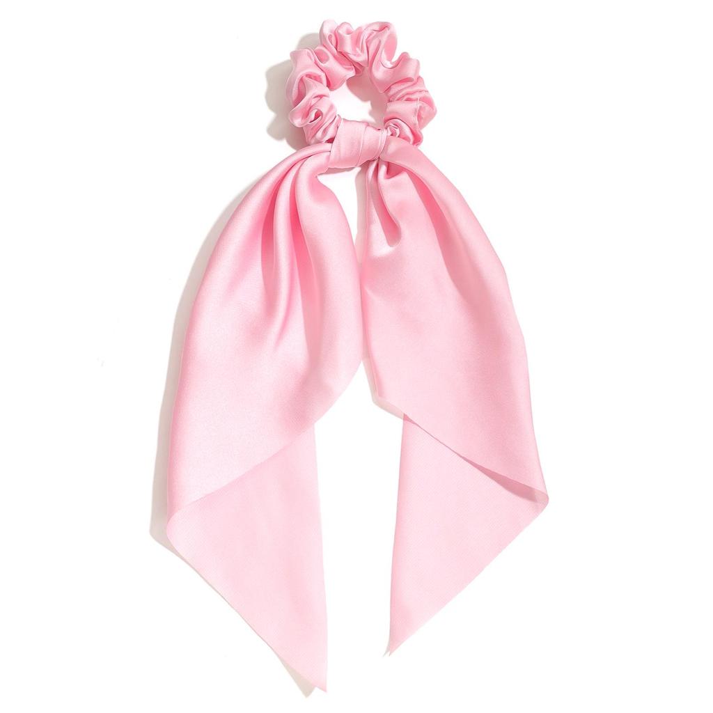 Spring Satin Knot Triangle Scarf: Solid Color Hair Accessory for Women & Girls