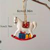 Creative Christmas Resin Horse Hanging Pendant Rustic Christmas Tree Decoration Ornaments Home Decor