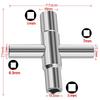 4-in-1 Silver Cross and Square Faucet Wrench Set for Bathroom Repairs