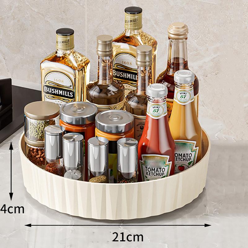 

Роскошный вращающийся органайзер для хранения, прозрачный поворотный столик для специй, кухонный аксессуар для столешницы, многофункциональный настольный лоток для гостиной, домашнего декора