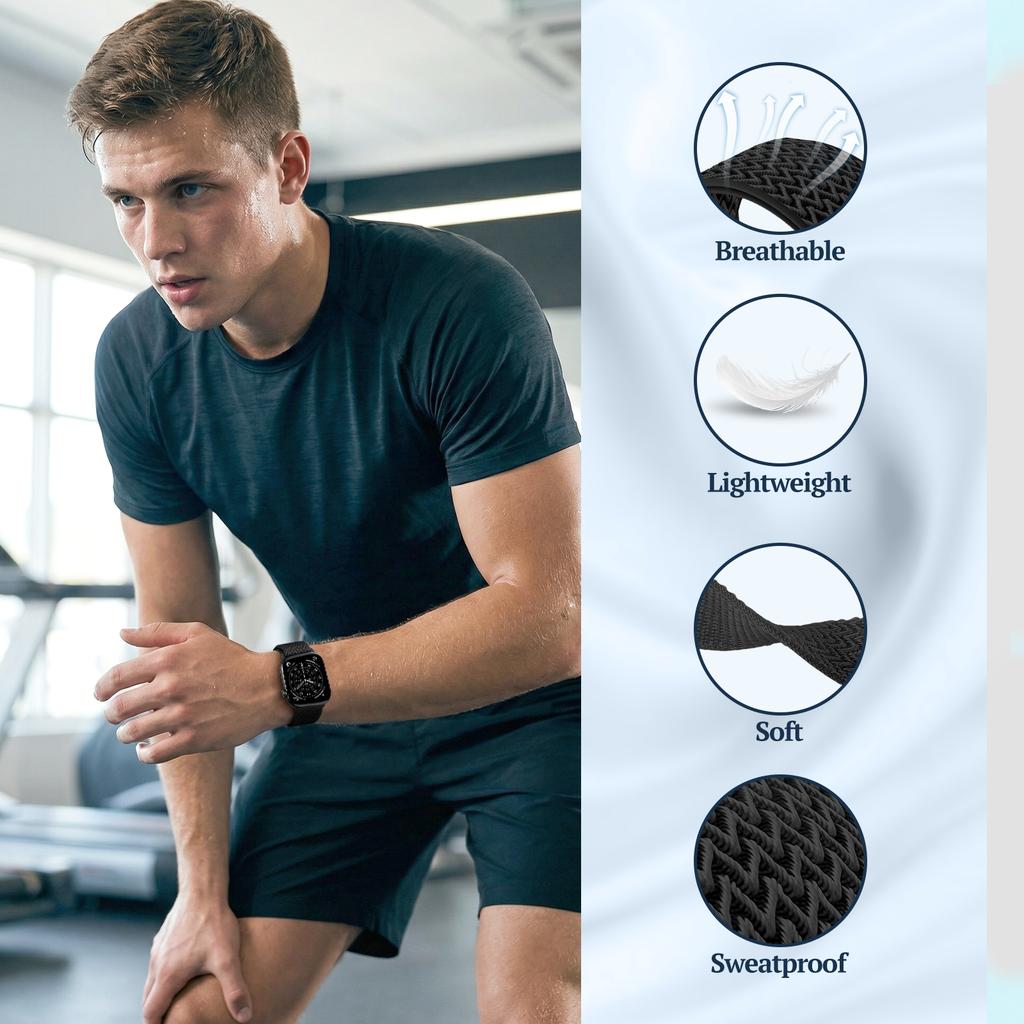 Nylon Loop Strap for Apple watch band 44mm 40mm 41mm 42mm 46mm 49mm Elastic correa bracelet iWatch series 11 10 9 8 se Ultra 3 2