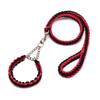 Eight Strand Nylon Braided Dog Leash and Collar Set Thick Bite Resistant Anti Pull Heavy Duty for Medium Large Dogs Walking