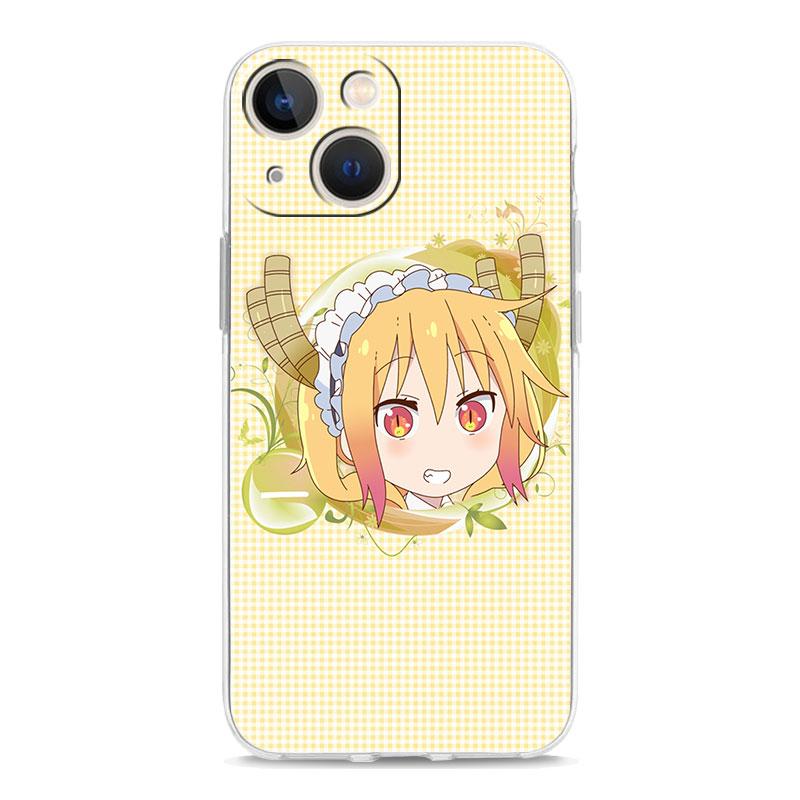 Dragon Maid Anime For iPhone 14 13 11 12 Pro Max X XR XS Phone Case For iPhone 14 7 8 Plus SE Clear Soft Silicone Cover Fundas