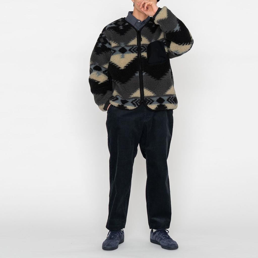Nanamica Velvet Jackets Unisex Gray Crew Neck Moderate NA2354N