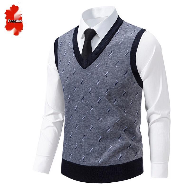 Men s Diamond Pattern Knitted Sweater Vest L