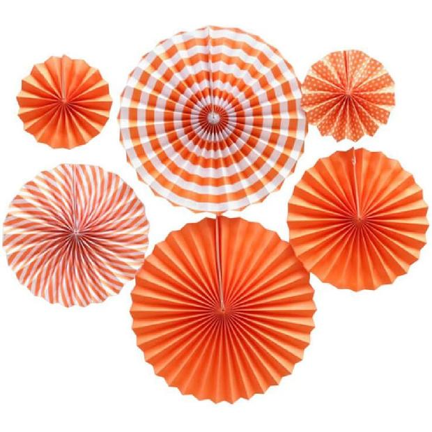 Ruidee 6 PCS Paper Fan Decorations Hanging Paper Fans Decorations with Colorful Paper Fans Rainbow Hanging Paper Fan for Party Decorations Festival
