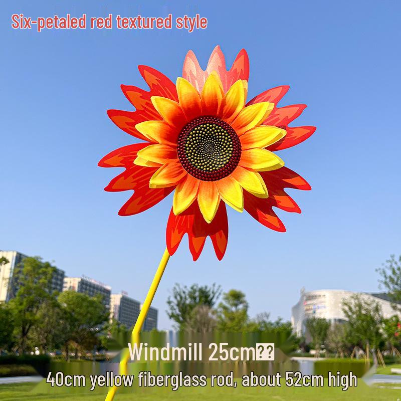 Children's Double-Layer Rotating Sunflower Pinwheel Outdoor Decoration