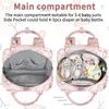 Diaper Bag Backpack, Baby Girl Diaper Bag for Mom, Large Pink Floral Diaper Bag Backpack for Girls, Waterproof Mom Backpack for Work Travel Holiday
