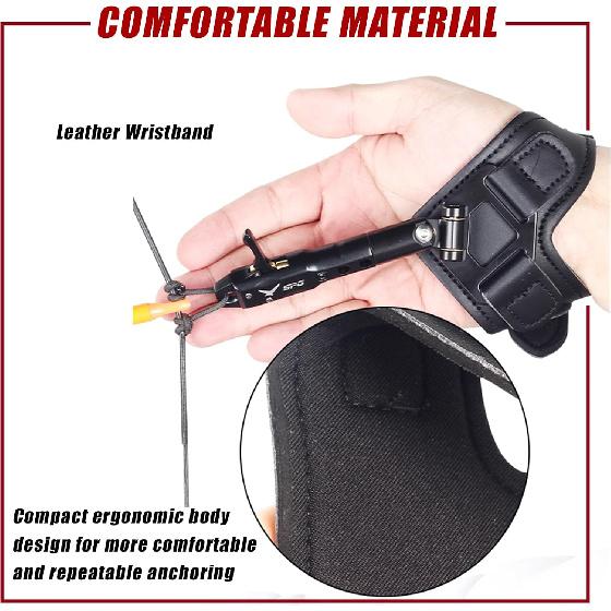 SPG Bow Release for Compound Bow, Comfortable Wrist Strap Archery Release Trigger for Arrow Release, Adjustable Compound Bow Release Aids 360°