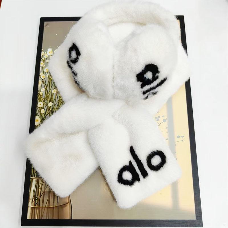 Camellia imitation rabbit fur scarf 23 winter fashionable and elegant women's warm neck cover neck protection small fragrant wind scarf