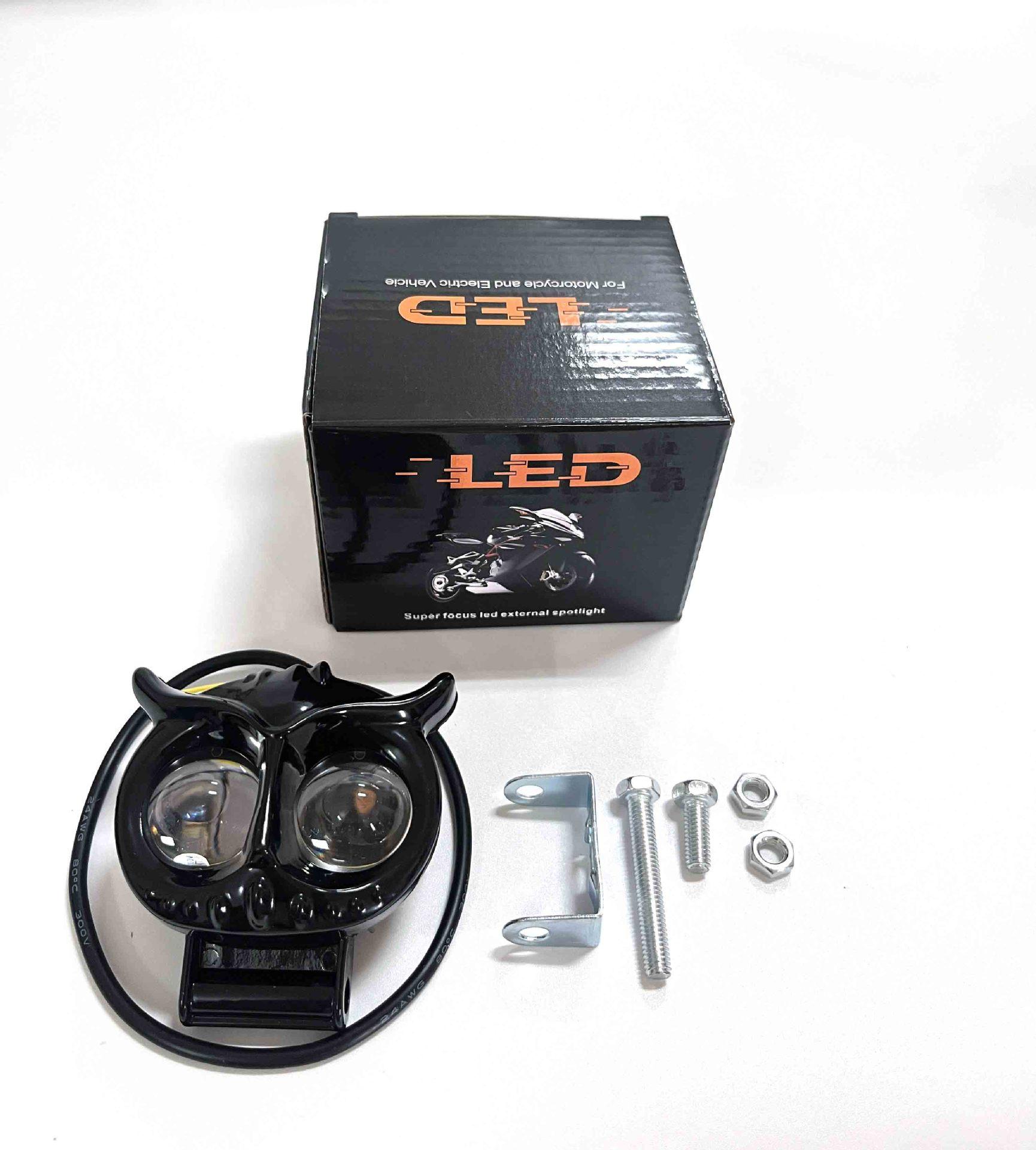 

Motorcycles Led Headlight spotlight Car Dual Color Owl Fog Light for car Scooter Auxiliary Lamp motorcycle Accessories lights 1pc жёлтый/белый