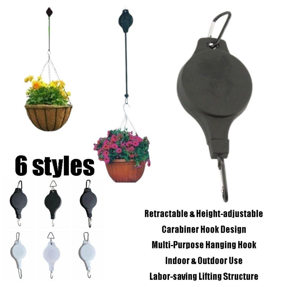 Retractable Flower Pot Hook Plastic Potted Hanger Flower Basket Lifting Hooks  Yard