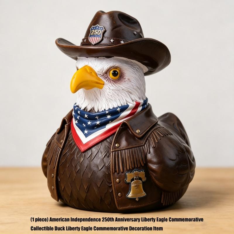 Patriotic Duck Figurines 4Th of July Eaglet Duck Statue 250Th Anniversary Independence Day Decors Patriotic Duck Ornament