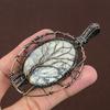 Maligano Jasper Gemstone Copper Wire Wrap Tree Of Life Pendant 3.35"