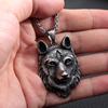 Vintage Silver Color Viking Wolf Head Pendant Necklace 316l Stainless Steel Norse Viking Amulet Necklace Men Women Gift Jewelry