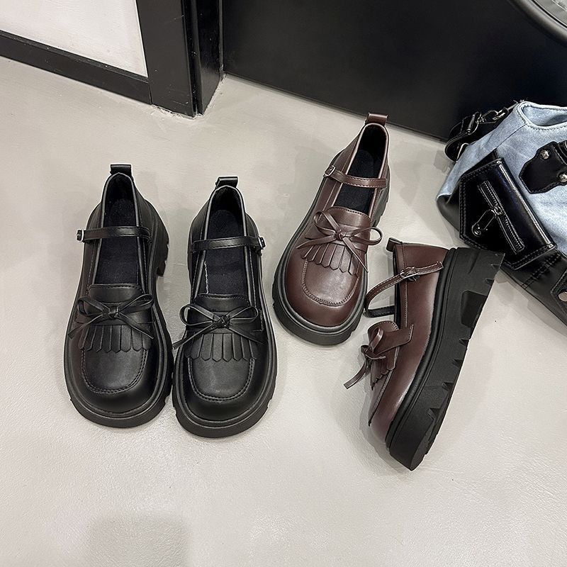 Retro British Style Comfortable Bow Single Shoes Women's Fashion Foreign Style with Skirt Small Leather Shoes Women's 2025 Spring and Summer New