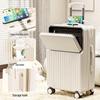 Durable Multifunctional Front-Opening Suitcase with Universal Wheels and Student Combination Lock