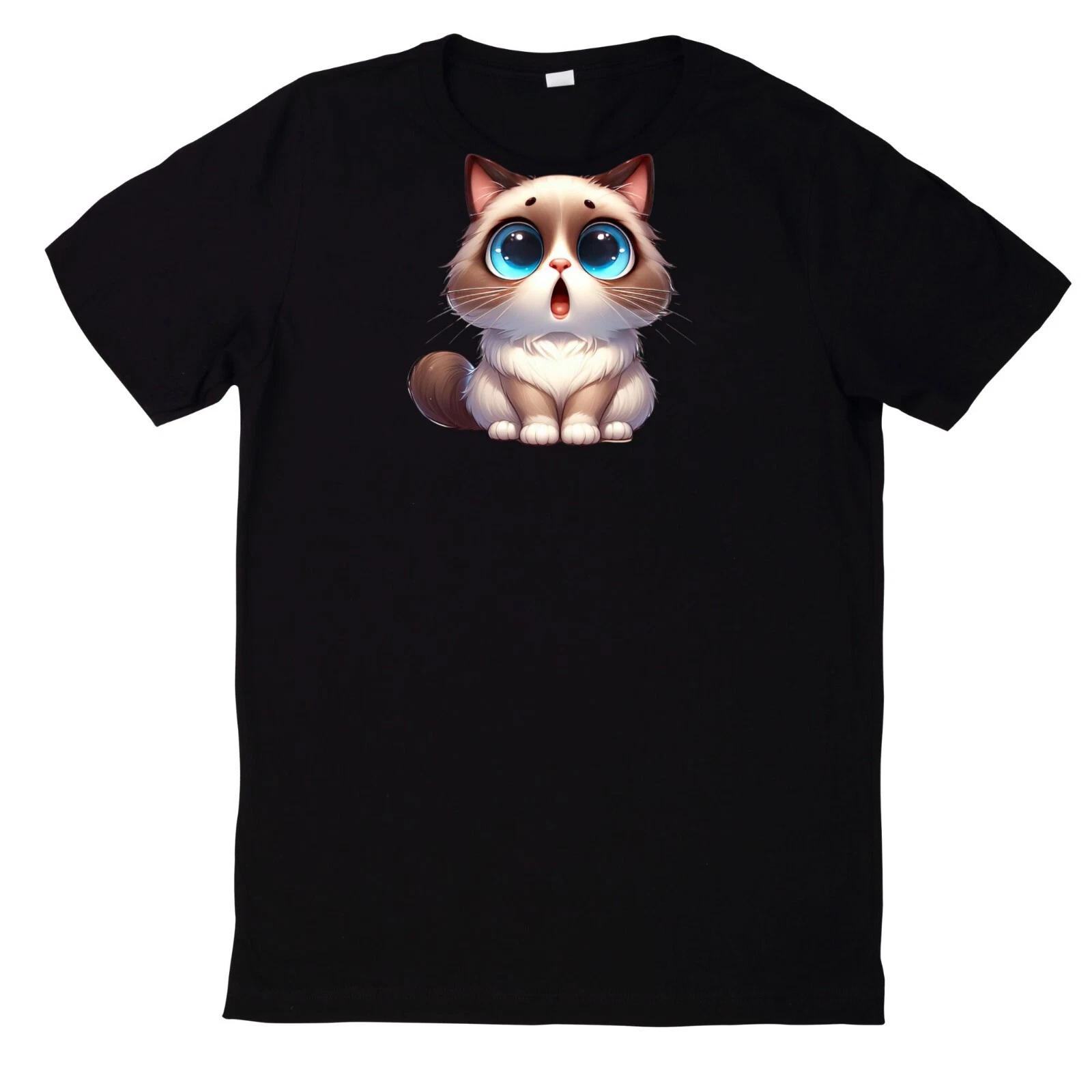 T-Shirt Lustige überraschte Katzen Motiv Baumwolle XXXXL
