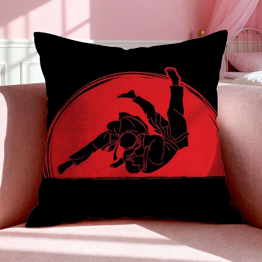 Sport J-Judo Cushion Cover Breathable Linen Pillowcase Summer Odorless Eco-Friendly Invisible Zipper Washable