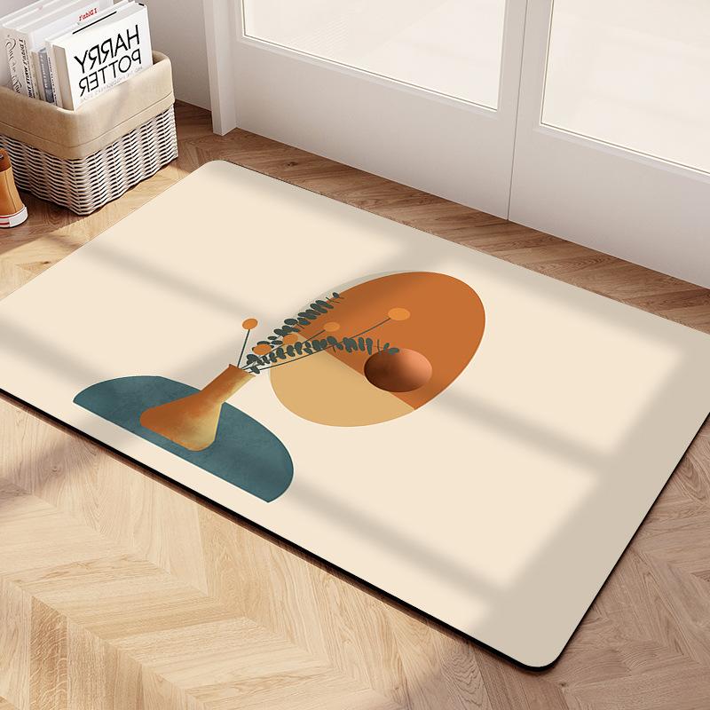 Nordic Wind Soft Diatom Mud Floor Mat Flower Home Bathroom Non-slip Mat Toilet Toilet Absorbent Foot Mat