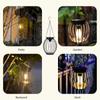 1 Pack Hanging Solar Lanterns Metal Outdoor Waterproof Hanging Warm White Solar Lights with