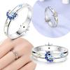 Brand Latest Arrival Blue Moon Stars Yellow Zircon Sun Copper Metal Woman Rings High Quality Wedding Engagement Ring Set Perfect Gift