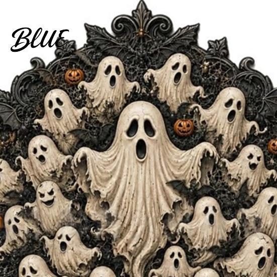 Year Round Dark Decor Gothic Halloween Wall Decor Vintage Relief Skull Ghost Bat Party Plaque Aesthetic Hanging Art for Entryway Living Room