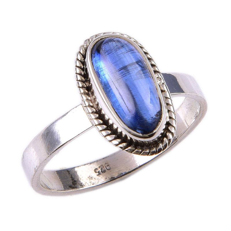 Natural Kyanite Gemstone Handmade 925 Solid Sterling Silver Gift Ring S.9 Z1m54