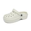 New ModelSolid Color Hole Shoes Women Wear Bag Head Slippers Step On Shit Feeling Thick Sole Non-Slip Beach Sandals Women