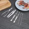 Angoily 6 PCS Crab Crackers and Tools Set Stainless Steel Seafood Tools, 2 Crab Leg Cracker, 2 Lobster Shellers, 2 Crab Leg Forks Storage Case,
