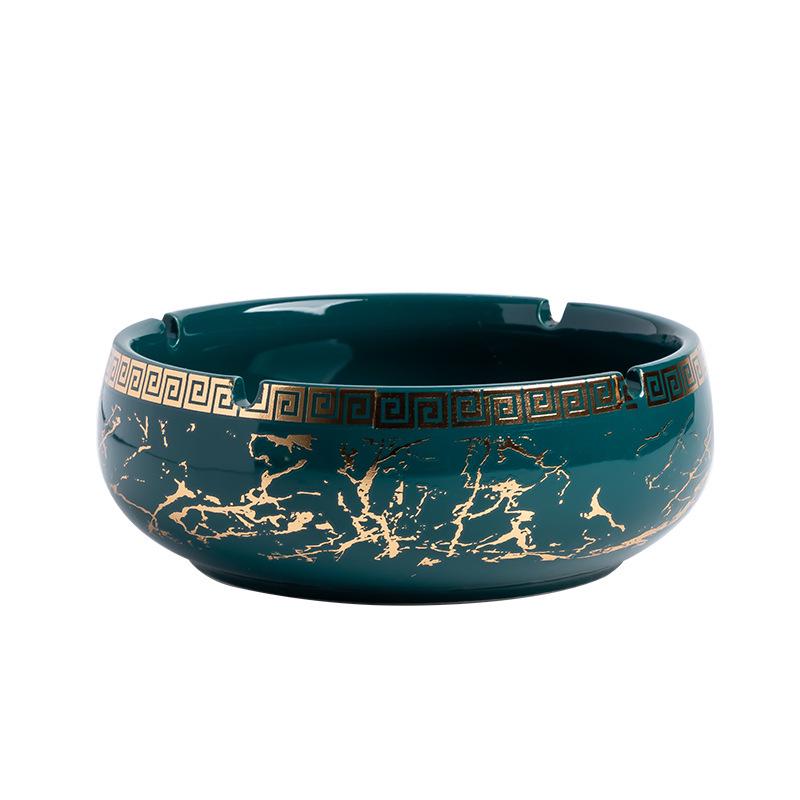 Luxury Gold-Plated Ceramic Ashtray for Home or Office