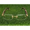 RSINC Rimless WOOD frame/eyeglass/Spectacle, Golden Brown 55-18-140 JL186306162779