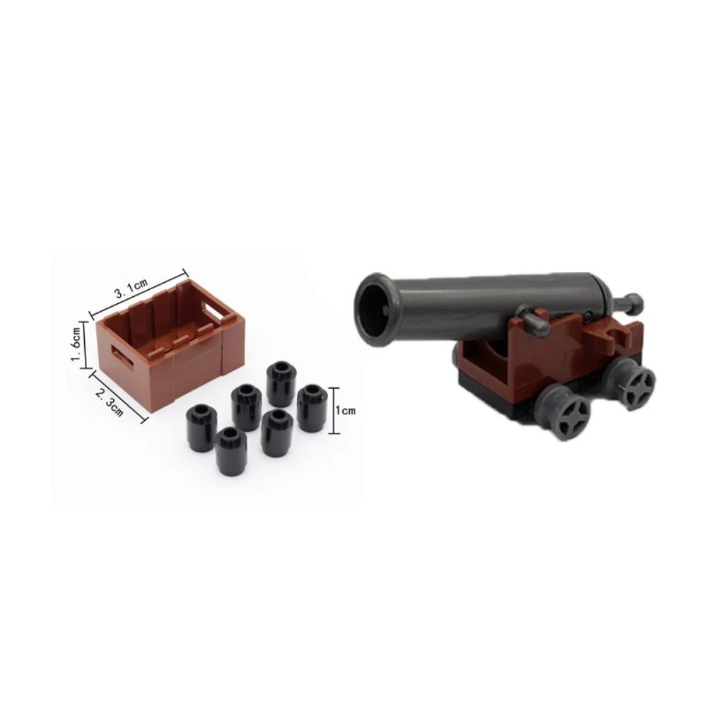 MOC Military Building Blocks Figure Napoleon Wars Soldier Accessories Weapon Cannon Sandbag Army Pirate Mini Brick gift X003 DIY