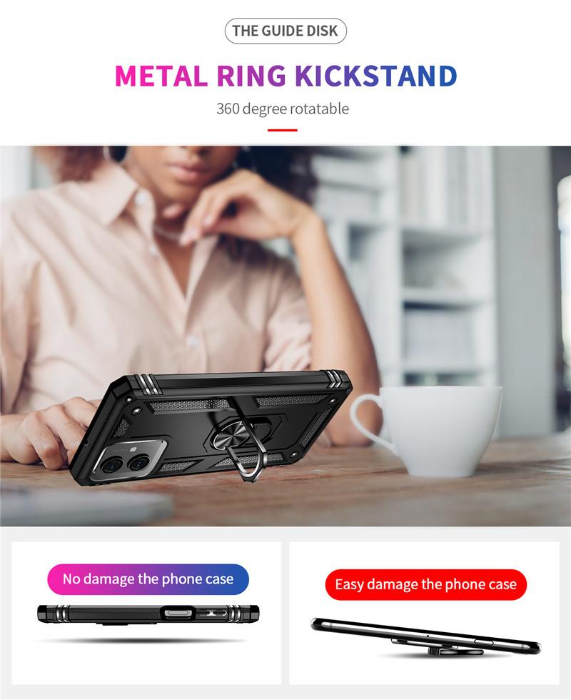 Pro Motorola Moto G54 Pouzdro Luxusní Pancéřové Nárazuvzdorné Pouzdro na Telefon Pro Moto G54 G 54 MotoG54 Auto Magnetický Kroužek Držák Zadní Kryt
