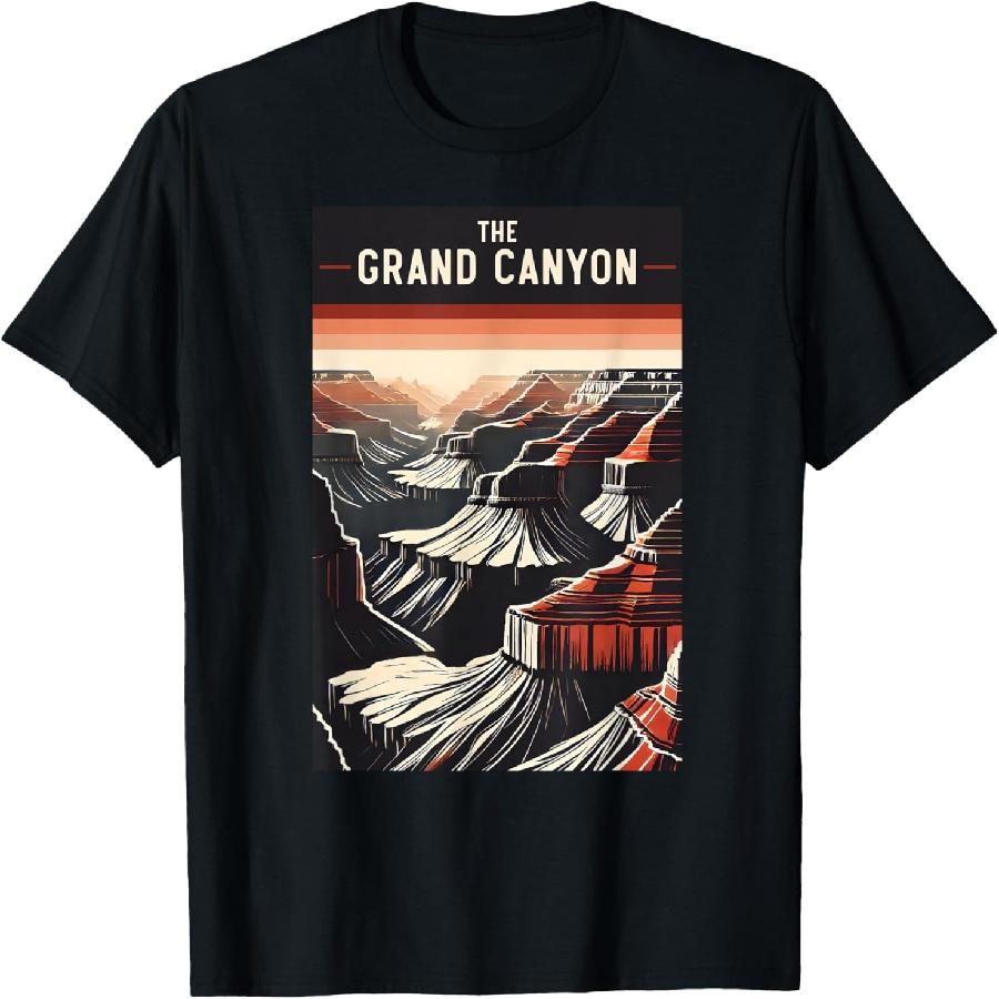 Grand Canyon National Park Grand Canyon Vintage Hiking Retro T-Shirt XXXXXL чёрный