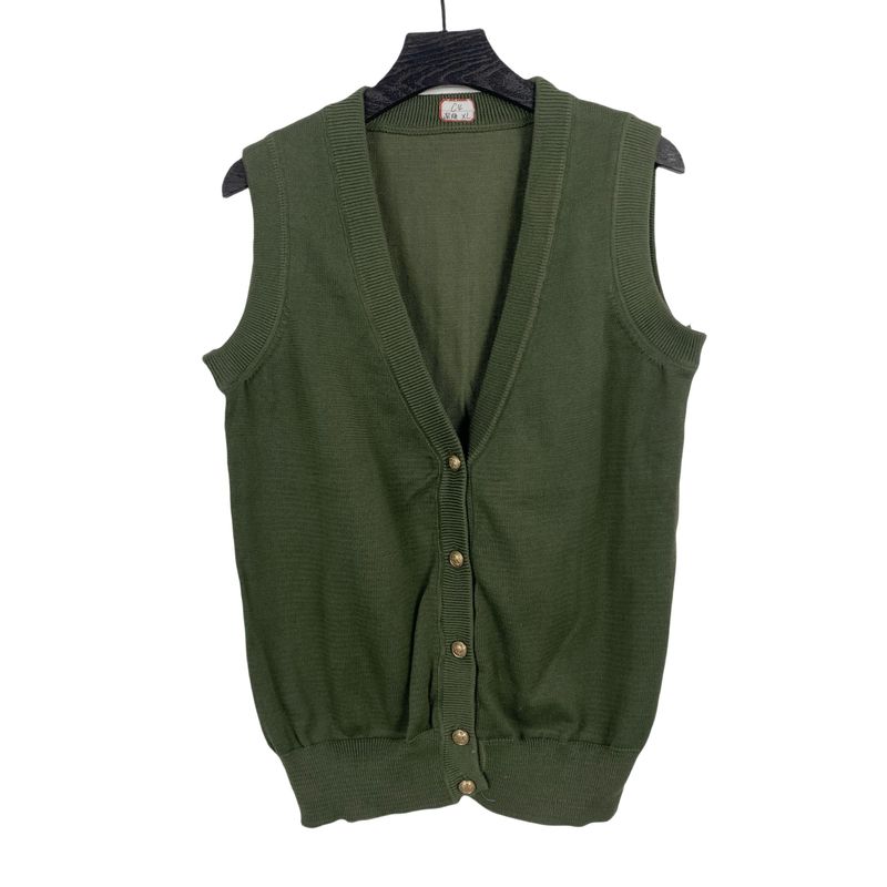 

C4 Экспорт Новое поступление Женская одежда Японский стиль V-образный вырез Однотонный вязаный жилет Стиль преппи Форма JK Базовый стиль Свитер Кардиган Dark green XL