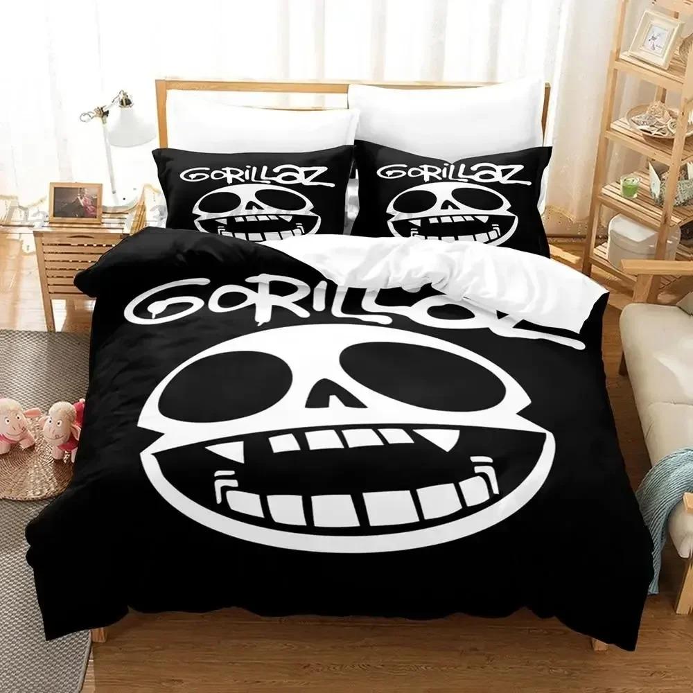3D Printed Band Gorillaz Anime Duvet Cover Pillowcase Bedding Set Adult Boy Girl Bedroom Decoration Twin Full Queen King Size