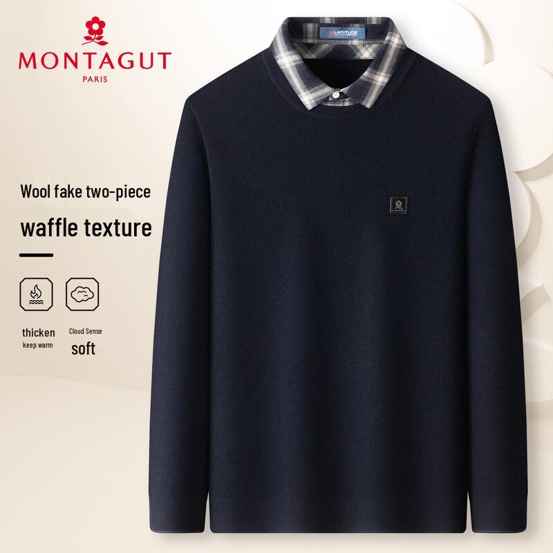 

MONTAGUT Men s Lambswool Blend Pullover Sweater XL