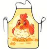 1pc Cartoon Rooster Apron - Durable Polyester Material, Easy To Clean, Vibrant Red And Yellow Design, Perfect for Kitchen Cooking, Gardening, Orchard 