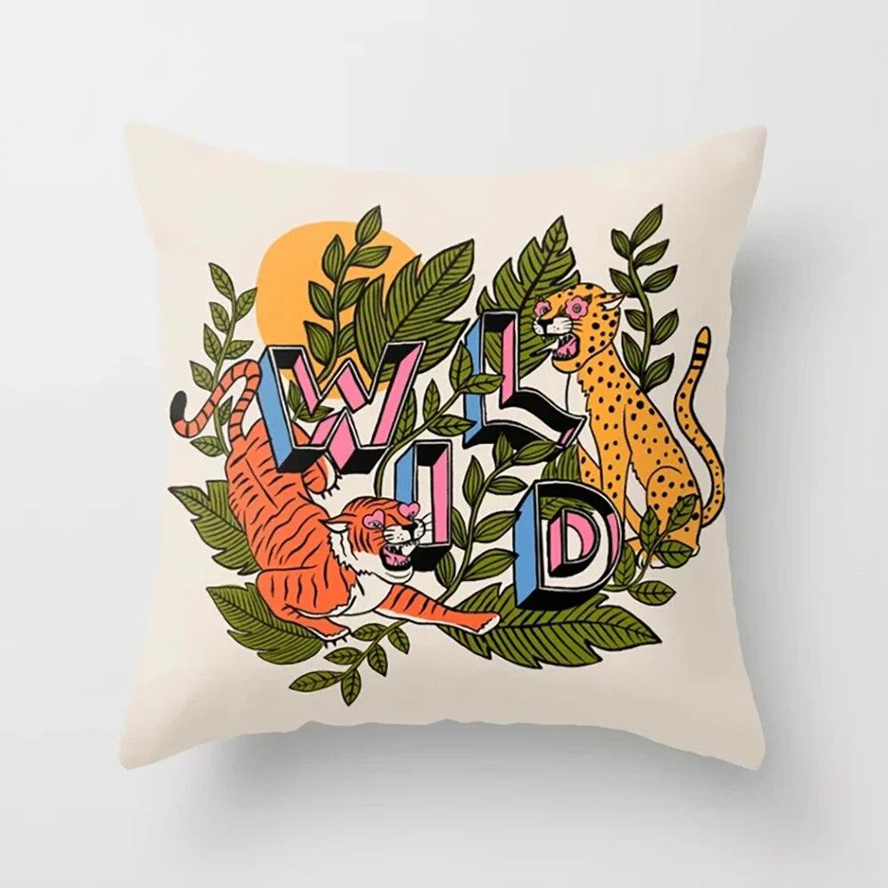 Heimdekoration Kissenbezug Schlafzimmer Wohnzimmer Ölgemälde Blumenmuster Gedruckt