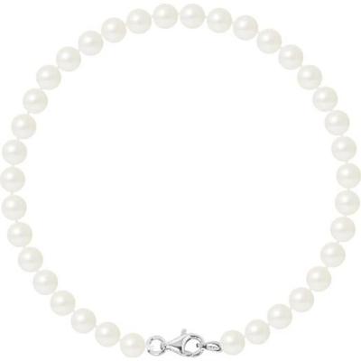 Bracelet - - Genuine Cultured Pearls 5-6 Mm - 925 Silver - Length 18 Cm - Women