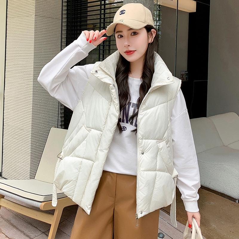 Short cotton vest women's autumn and winter new outer wear cotton clothes vest hooded casual fashion vest jacket