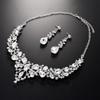 DRCA650  Fashion Bridal  Flower Jewelry Set Women Crystal Necklace Earrings Set Wedding Jewelry Sets