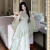 New Chinese summer national style improved cheongsam dress cardigan two-piece set atmosphere wear beautiful long skirt